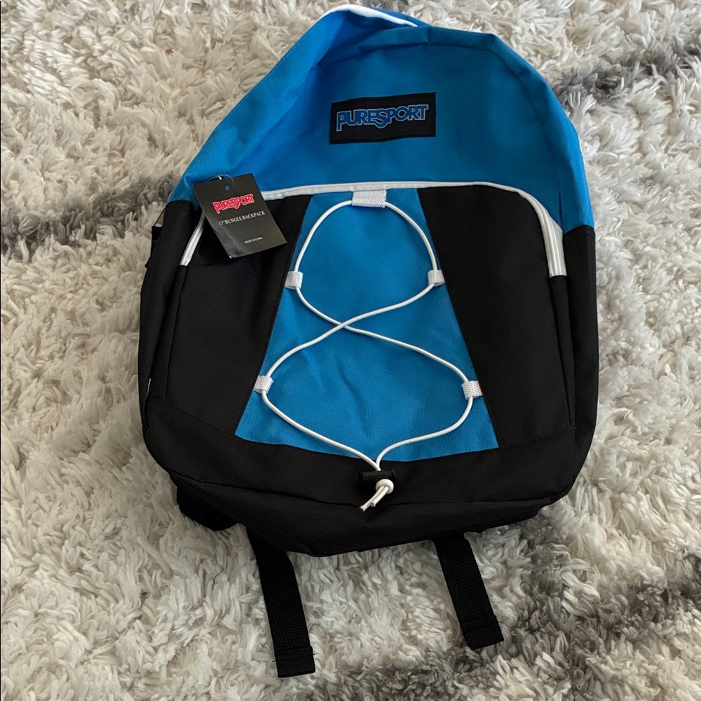 Blue and Black Backpack